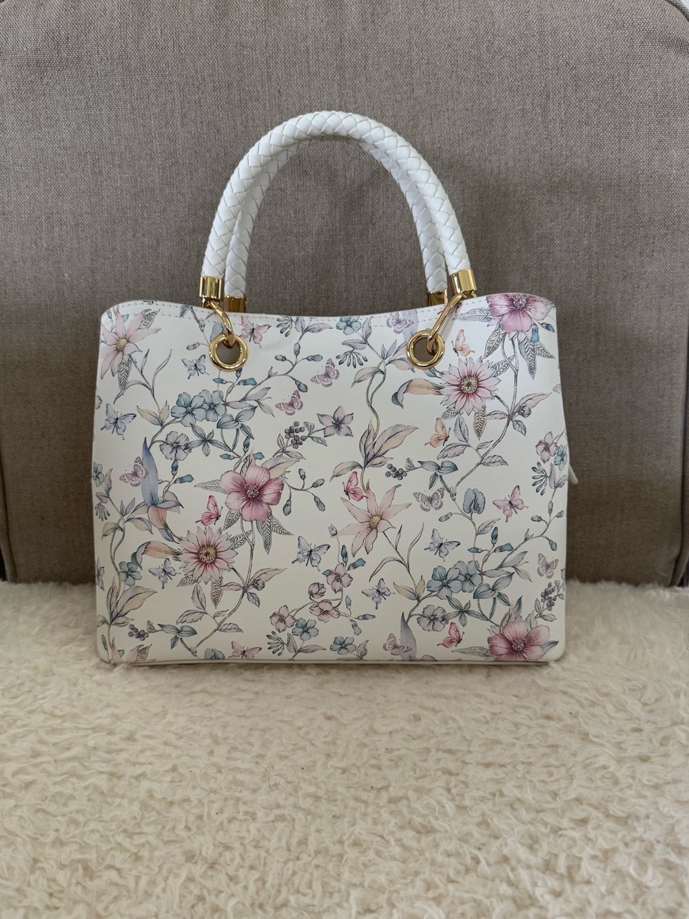 ALDO Floral Lothycann Satchel with Braided Handles - Picture 4 of 12